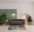 2' X 6' Blue And Yellow Abstract Power Loom Non Skid Area Rug